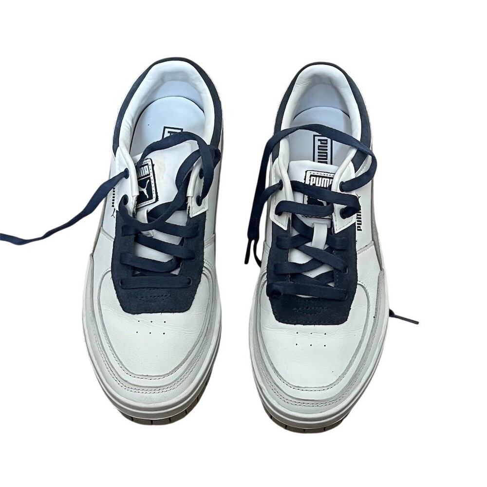 PUMA Cali Dream Women's Platform Low Top Sneakers White/Navy Lace-Up